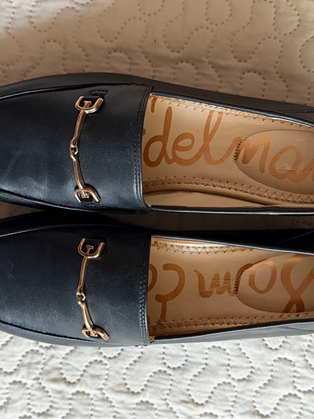 Sam Edelman Loraine Black Leather Loafers W/ Goldtone Bit Hardware Size 7.5 NWOT - Picture 8 of 9